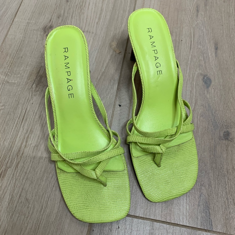 Lime green kitten heels